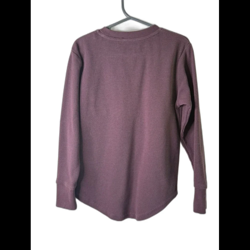 Little Bipsy Waffle-Knit Crew Long Sleeve shirt - Huckleberry